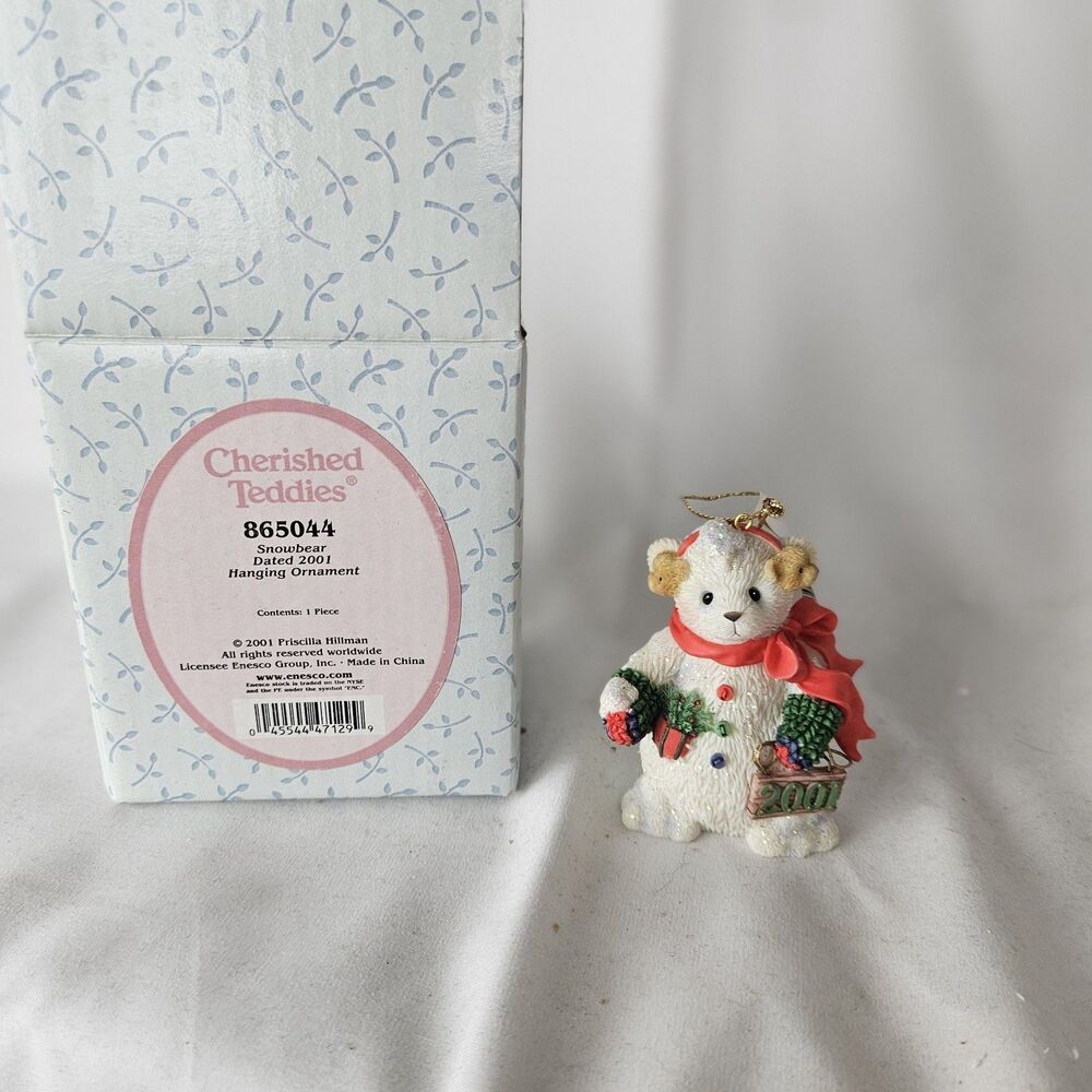Cherished Teddies Snowbear‎ Hanging Ornament 865044 2001 Priscilla Hillman
